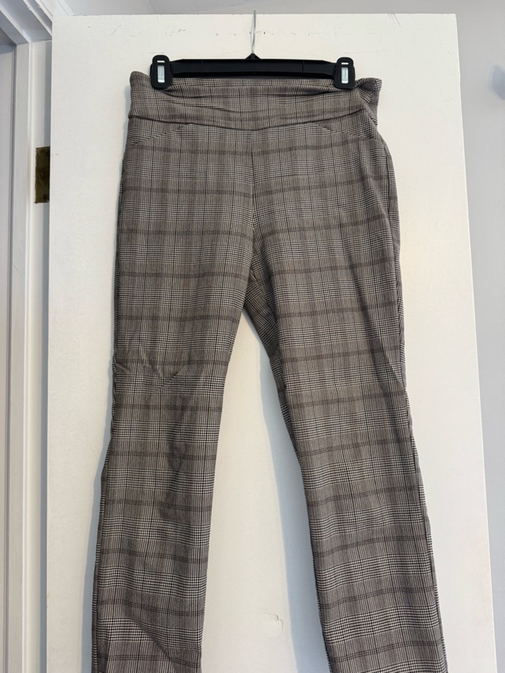 Tribal Plaid Ankle Pants in Brown and Black